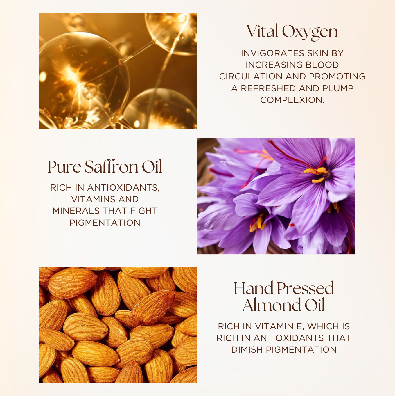 rich in antioxidants,
saffron oil benefits,
almond oil benefits