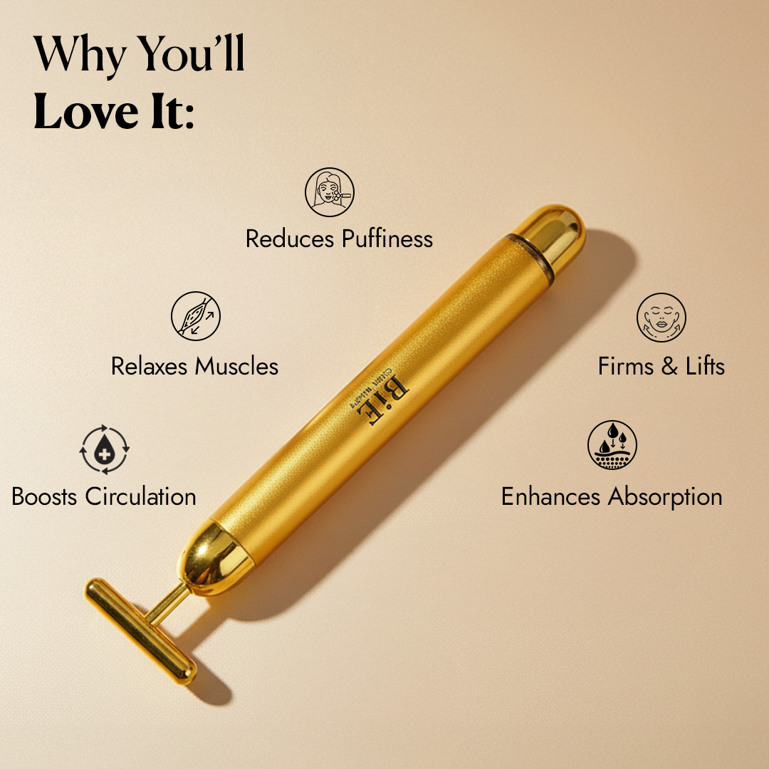 Buy BiE Premium 24K Gold Vibrating Face Massager - beautybybie Buy BiE Premium 24K Gold Vibrating Face Massager - beautybybie